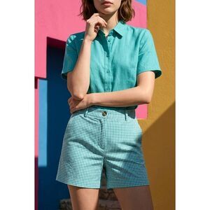 💜Old Navy Green & White Checkered Print Shorts Size 4